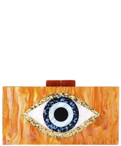 Fashion Hard Case Eye Clutch Bag HBG-104507 GOLD